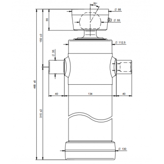 Teleskopski cilinder 2 stopnje 9 ton 595mm s kroglo 4021S